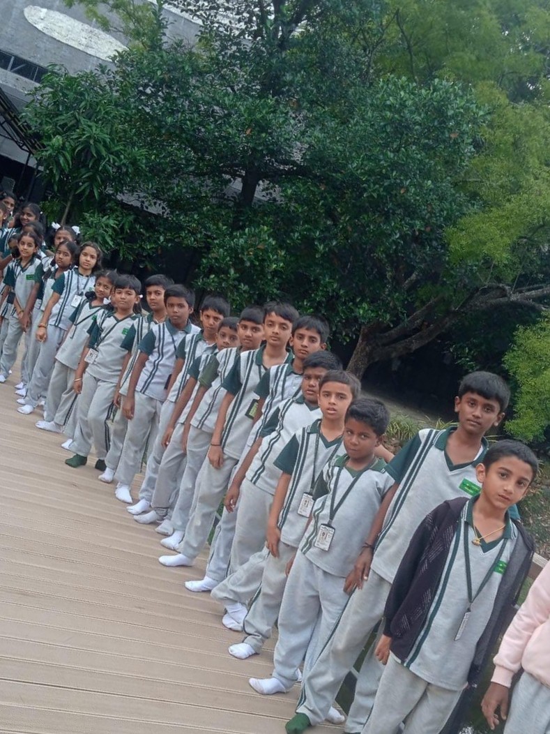 Primary school students learning